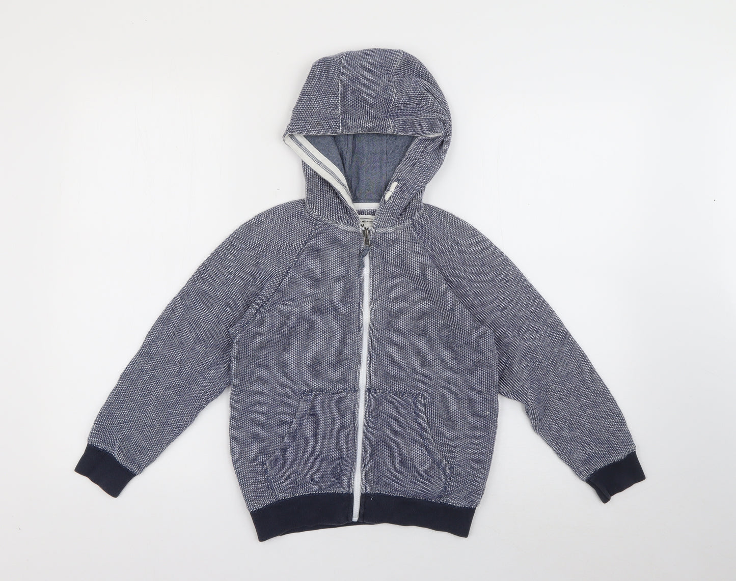 True Dudes Boys Blue  Cotton Full Zip Hoodie Size 6-7 Years  Zip