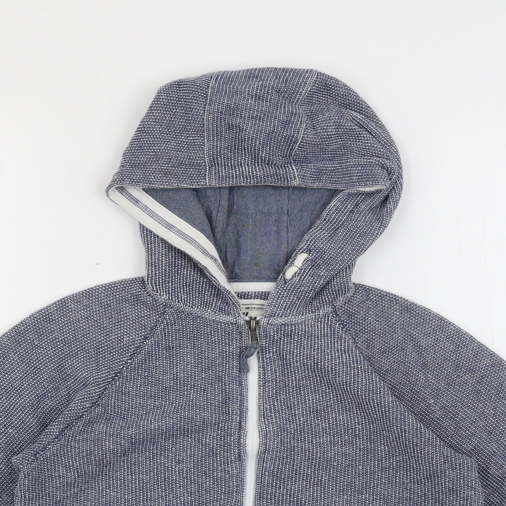 True Dudes Boys Blue  Cotton Full Zip Hoodie Size 6-7 Years  Zip