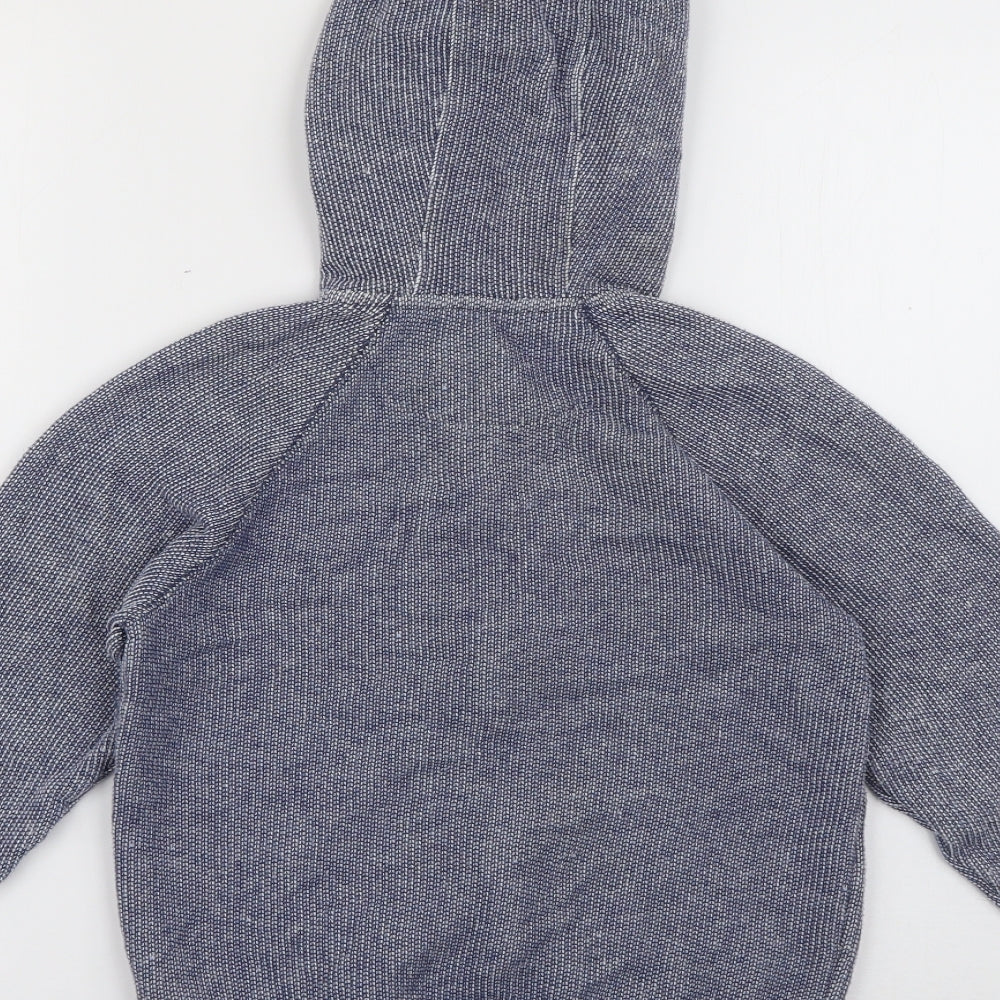 True Dudes Boys Blue  Cotton Full Zip Hoodie Size 6-7 Years  Zip