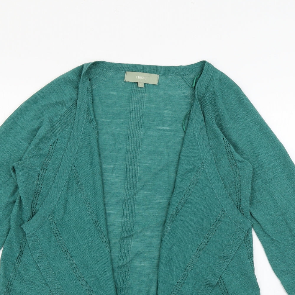NEXT Womens Green Round Neck  Polyester Cardigan Jumper Size 6