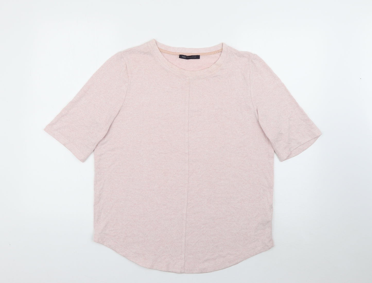 Marks and Spencer Womens Pink Crew Neck  Viscose Pullover Jumper Size 12