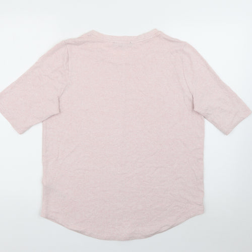 Marks and Spencer Womens Pink Crew Neck  Viscose Pullover Jumper Size 12