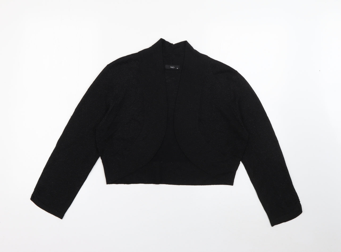 M&Co Womens Black V-Neck  Viscose Cardigan Jumper Size 16