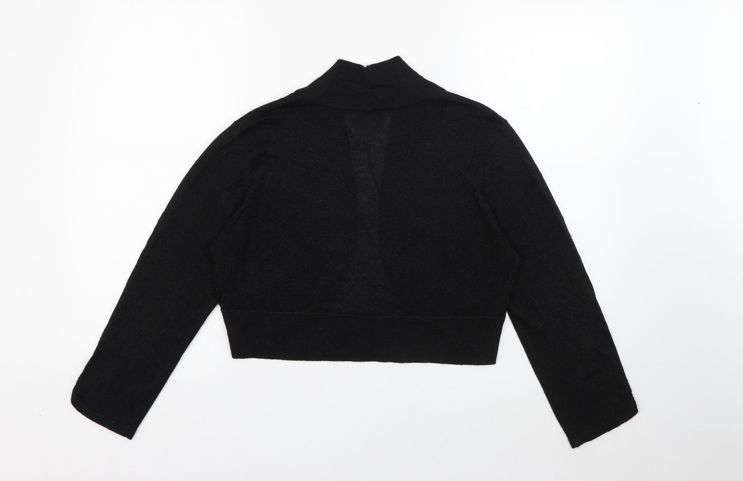 M&Co Womens Black V-Neck  Viscose Cardigan Jumper Size 16