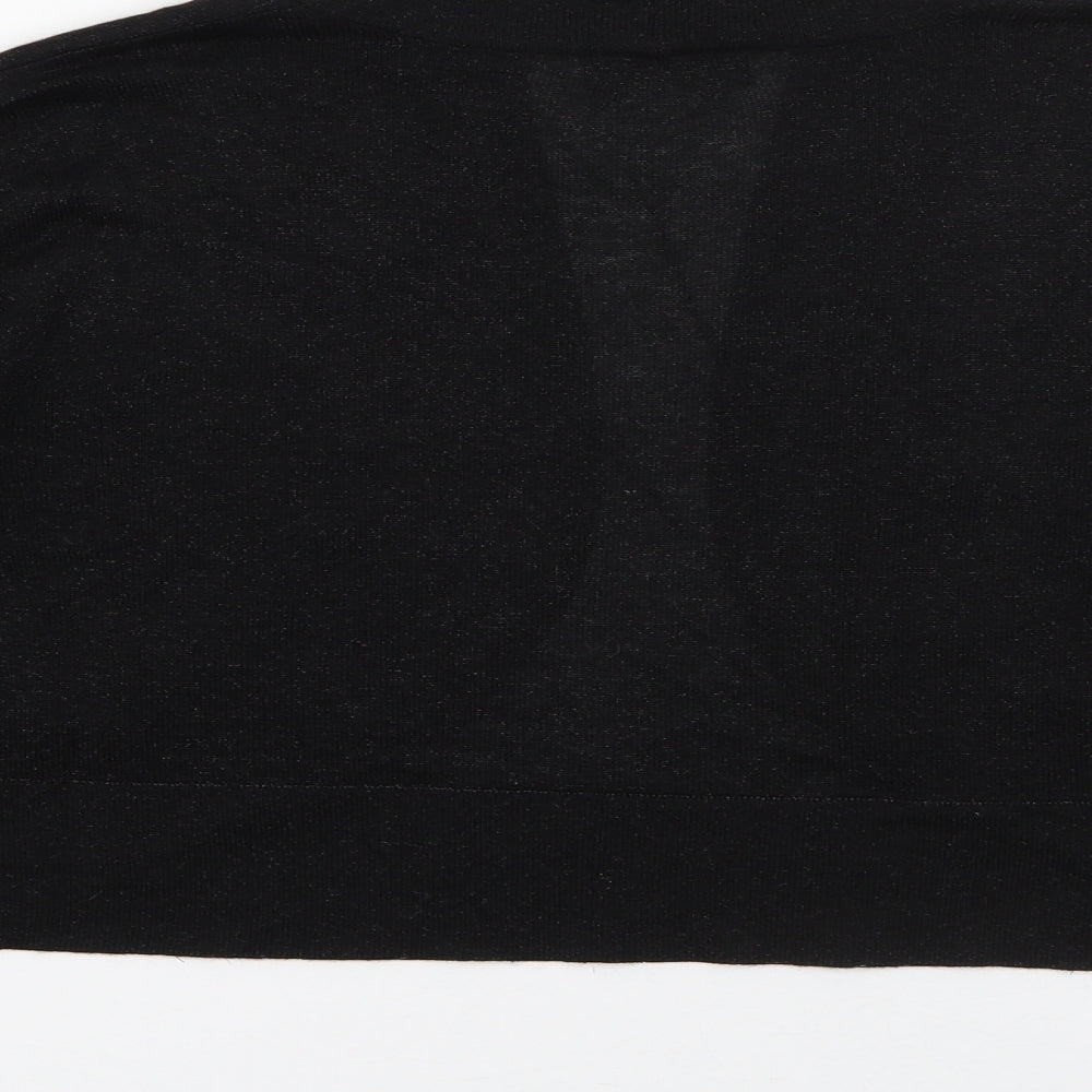M&Co Womens Black V-Neck  Viscose Cardigan Jumper Size 16