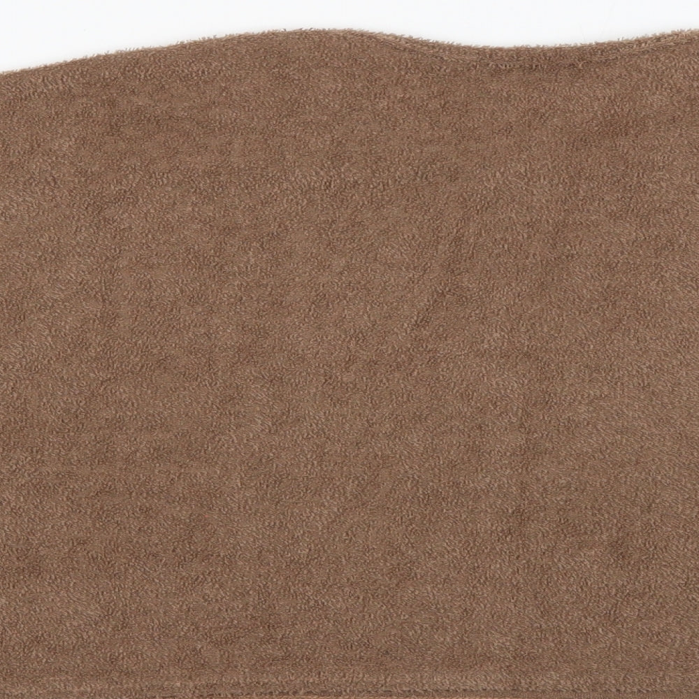 PRETTYLITTLETHING Womens Brown  Polyester Cropped T-Shirt Size 8 Round Neck