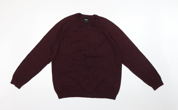 Burton Mens Purple Crew Neck Cotton Pullover Jumper Size L