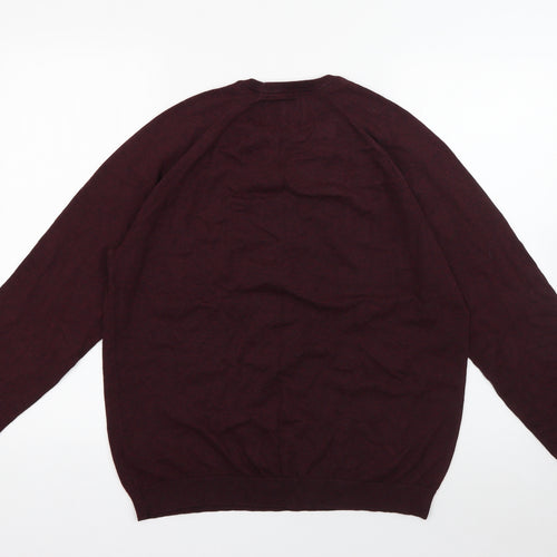 Burton Mens Purple Crew Neck  Cotton Pullover Jumper Size L