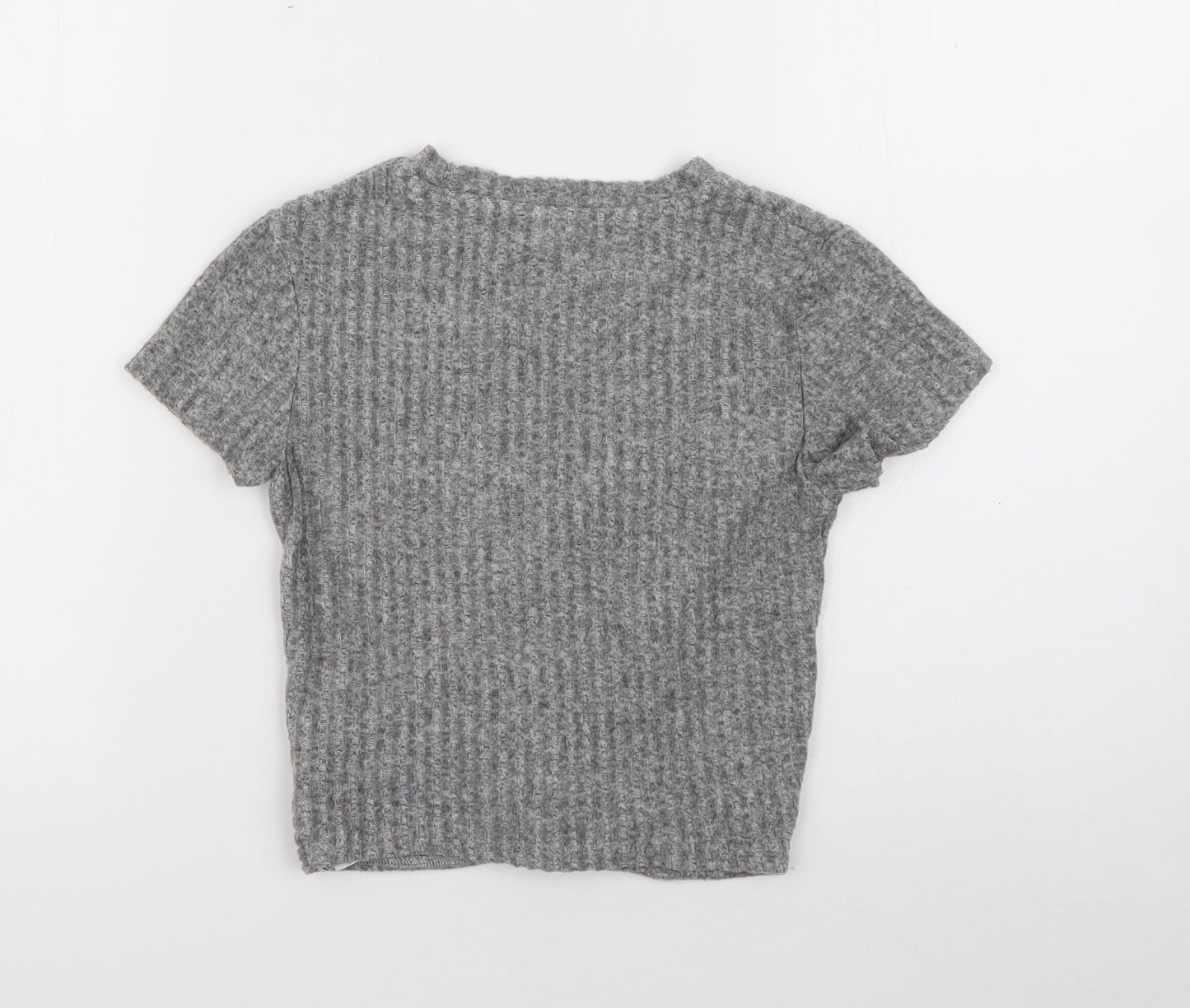 Primark Girls Grey  Viscose Basic T-Shirt Size 9-10 Years Round Neck