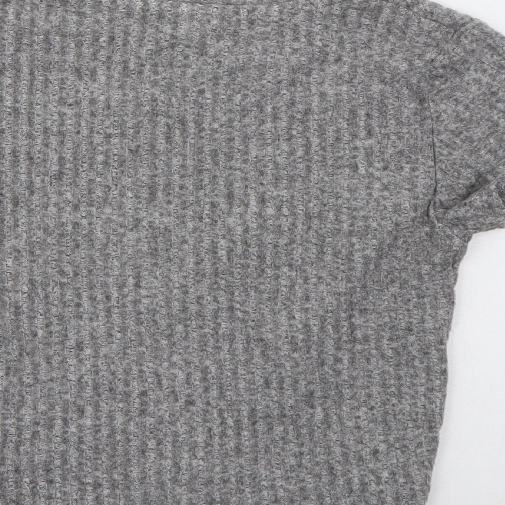 Primark Girls Grey  Viscose Basic T-Shirt Size 9-10 Years Round Neck