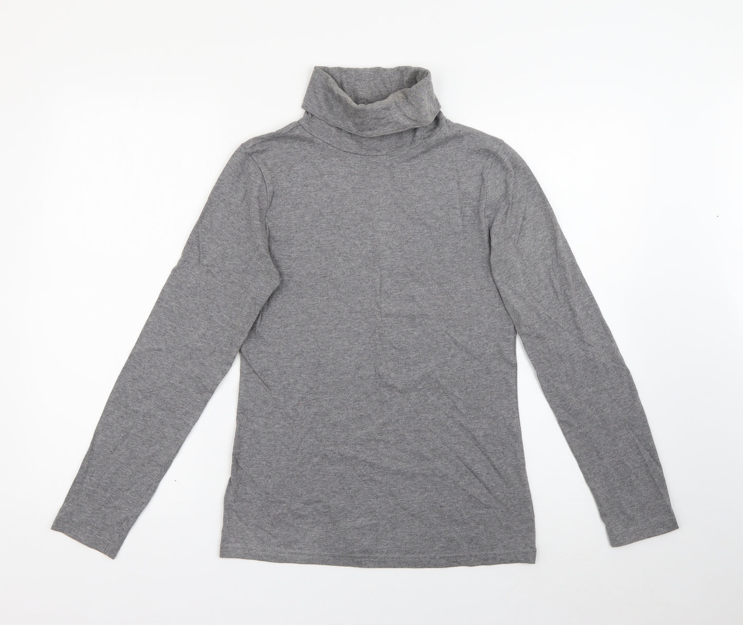 F&F Womens Grey Roll Neck  Cotton Pullover Jumper Size 10