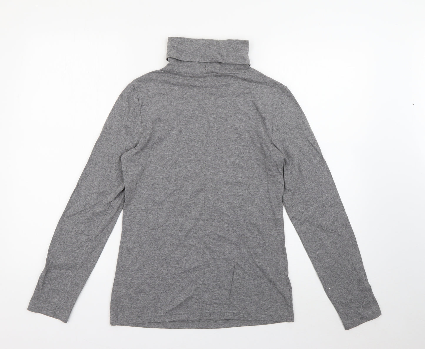 F&F Womens Grey Roll Neck  Cotton Pullover Jumper Size 10