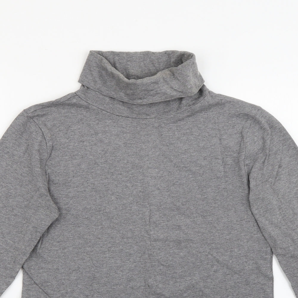 F&F Womens Grey Roll Neck  Cotton Pullover Jumper Size 10