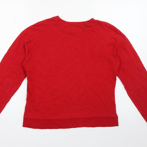 H&M Womens Red  Cotton Pullover Sweatshirt Size XS