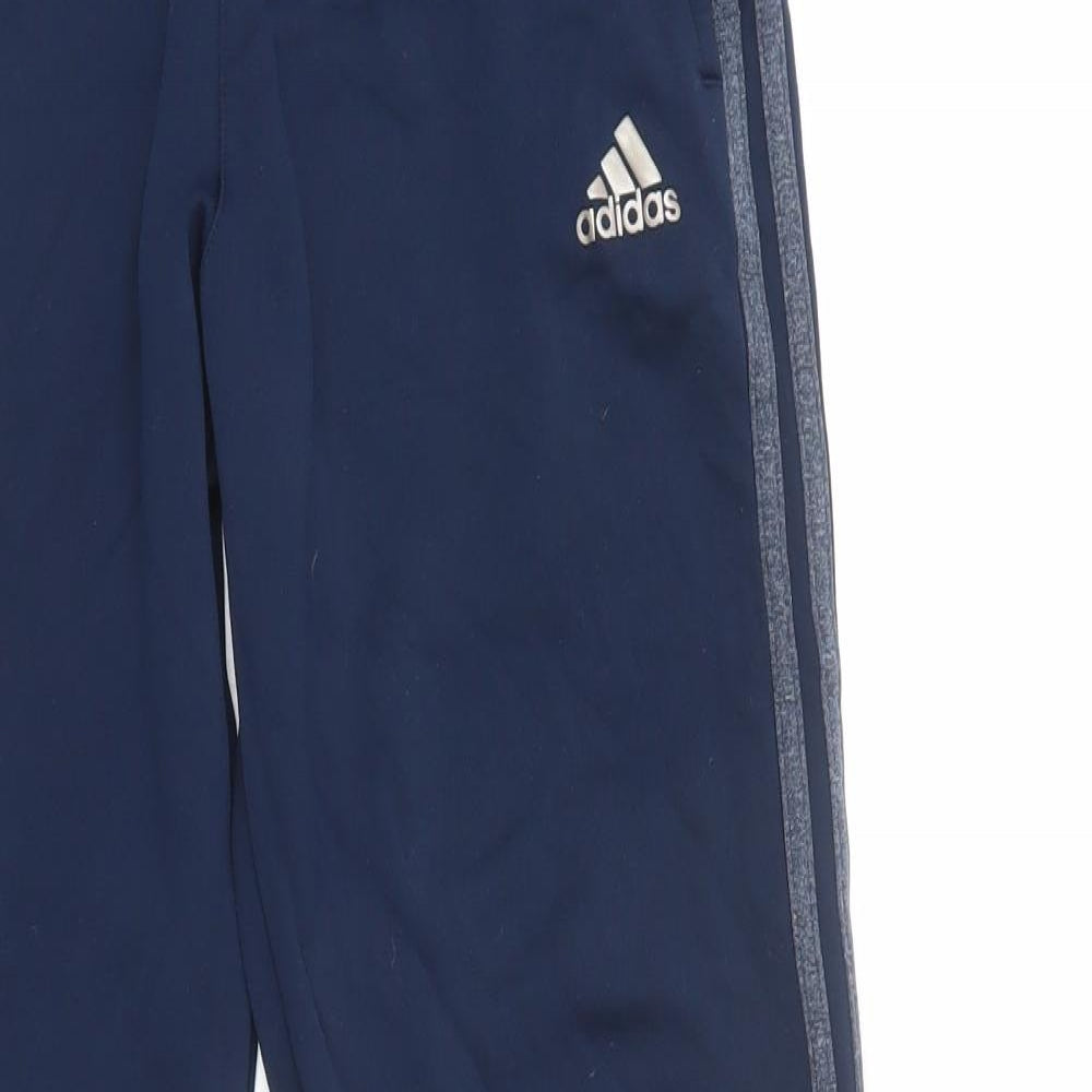 adidas Womens Blue  Polyester Jogger Trousers Size M L27 in Regular