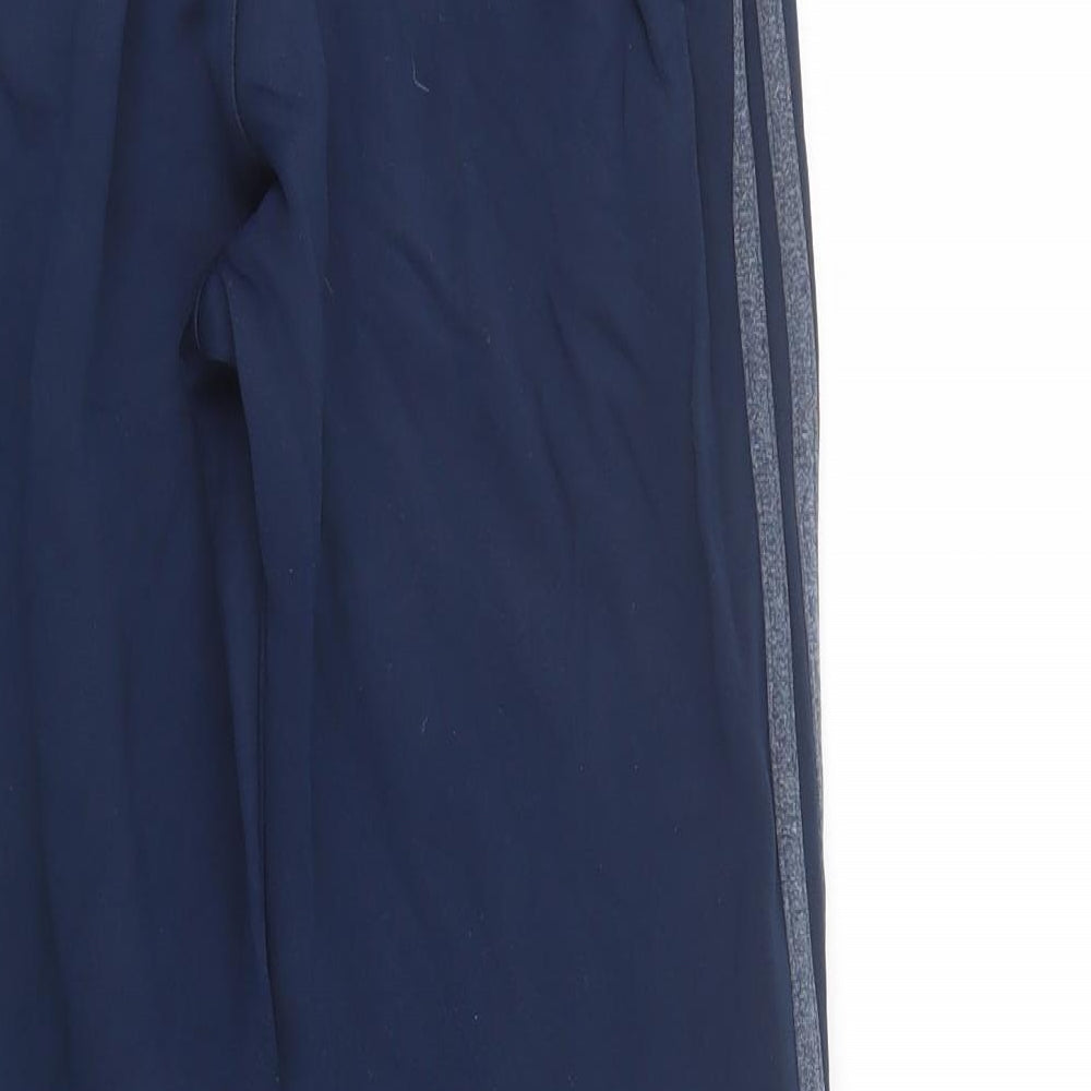 adidas Womens Blue  Polyester Jogger Trousers Size M L27 in Regular