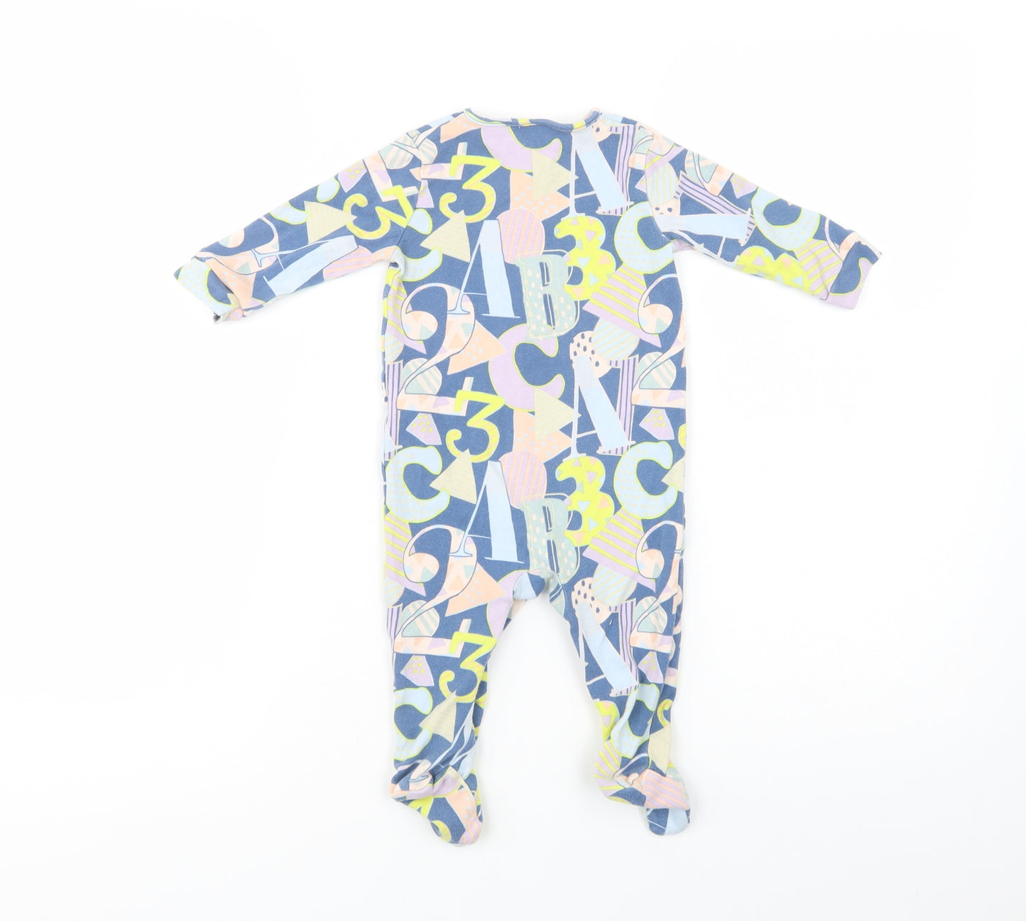 NEXT Baby Multicoloured Geometric Cotton Babygrow One-Piece Size 6-9 Months  Snap