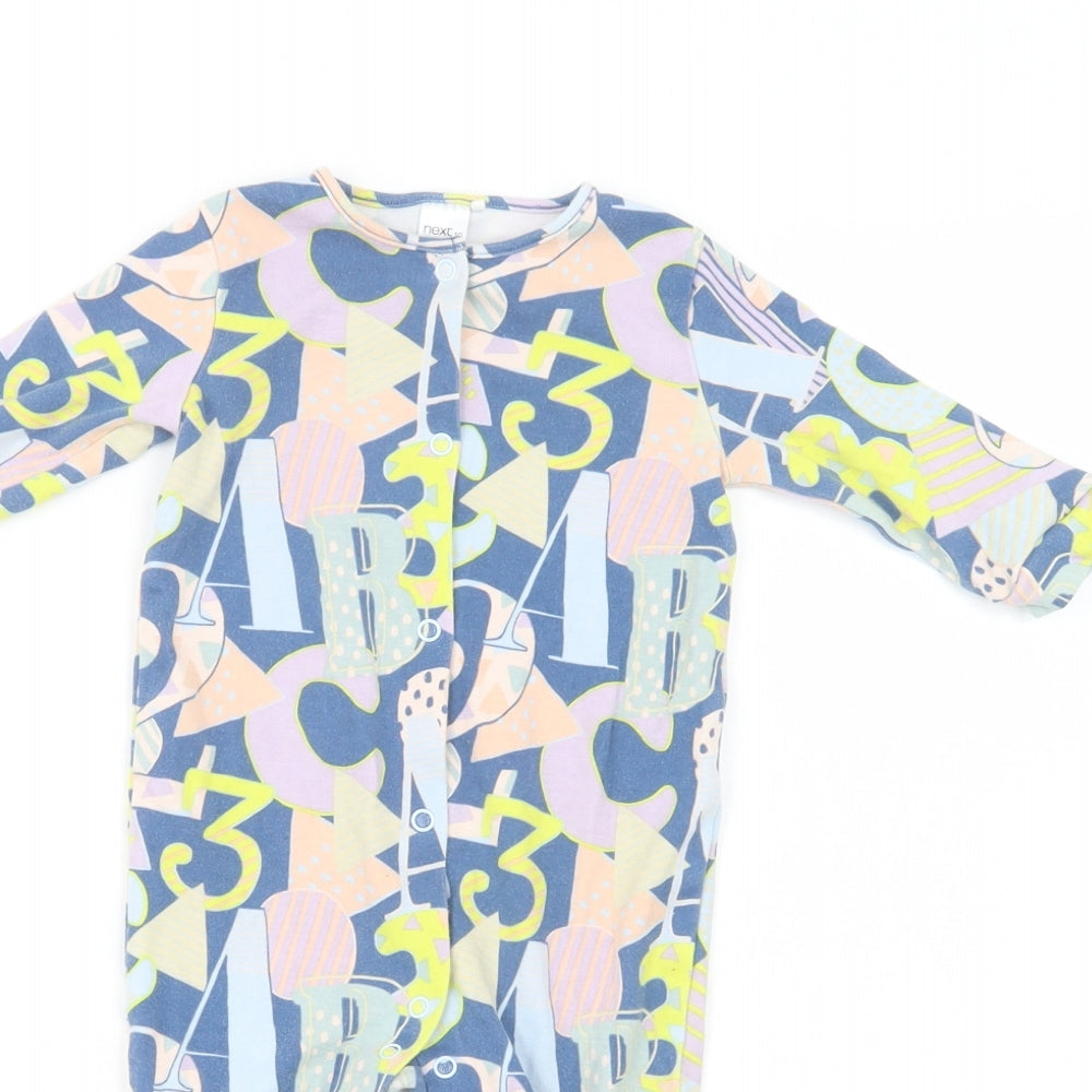 NEXT Baby Multicoloured Geometric Cotton Babygrow One-Piece Size 6-9 Months  Snap