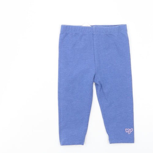 Peacocks Baby Blue  Cotton Jogger Leggings Size 6-9 Months   - Leggings