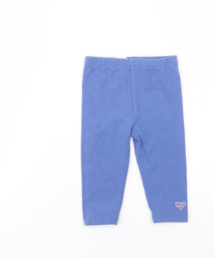 Peacocks Baby Blue  Cotton Jogger Leggings Size 6-9 Months   - Leggings