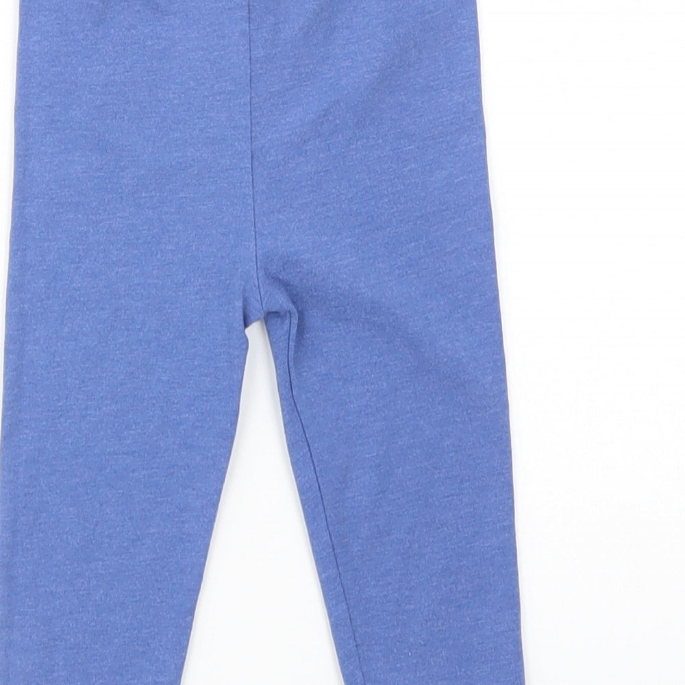 Peacocks Baby Blue  Cotton Jogger Leggings Size 6-9 Months   - Leggings