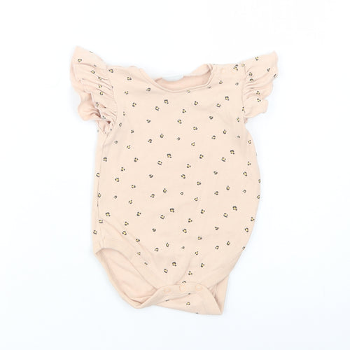 NEXT Baby Beige Animal Print Cotton Babygrow One-Piece Size 6-9 Months  Snap