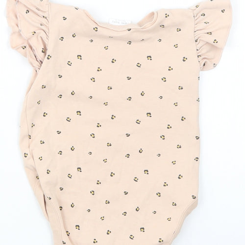 NEXT Baby Beige Animal Print Cotton Babygrow One-Piece Size 6-9 Months  Snap