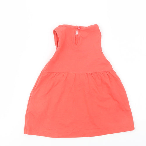F&F Baby Red  Cotton A-Line  Size 6-9 Months  Crew Neck Button