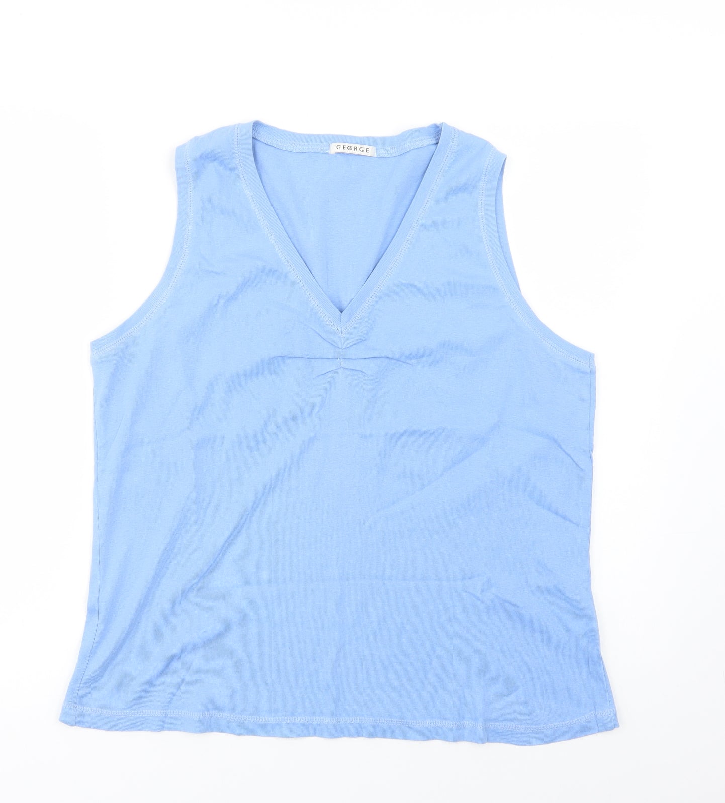 George Womens Blue  Cotton Basic Tank Size 20 V-Neck