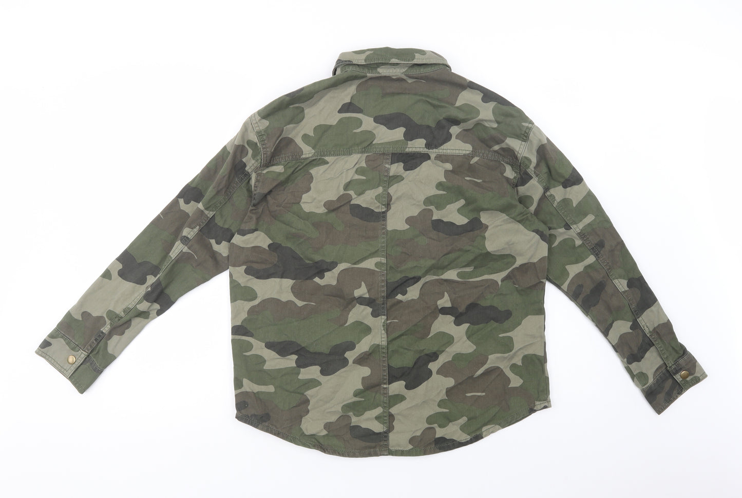 F&F Womens Green Camouflage  Jacket  Size 8  Snap