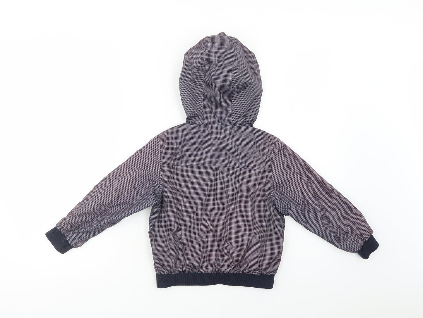 Primark Boys Purple Check  Windbreaker Jacket Size 4-5 Years  Zip