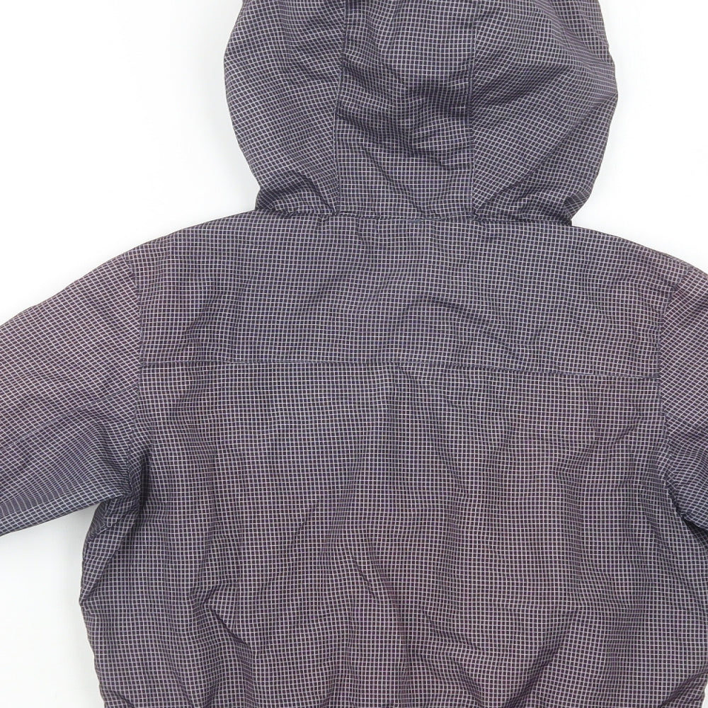 Primark Boys Purple Check  Windbreaker Jacket Size 4-5 Years  Zip
