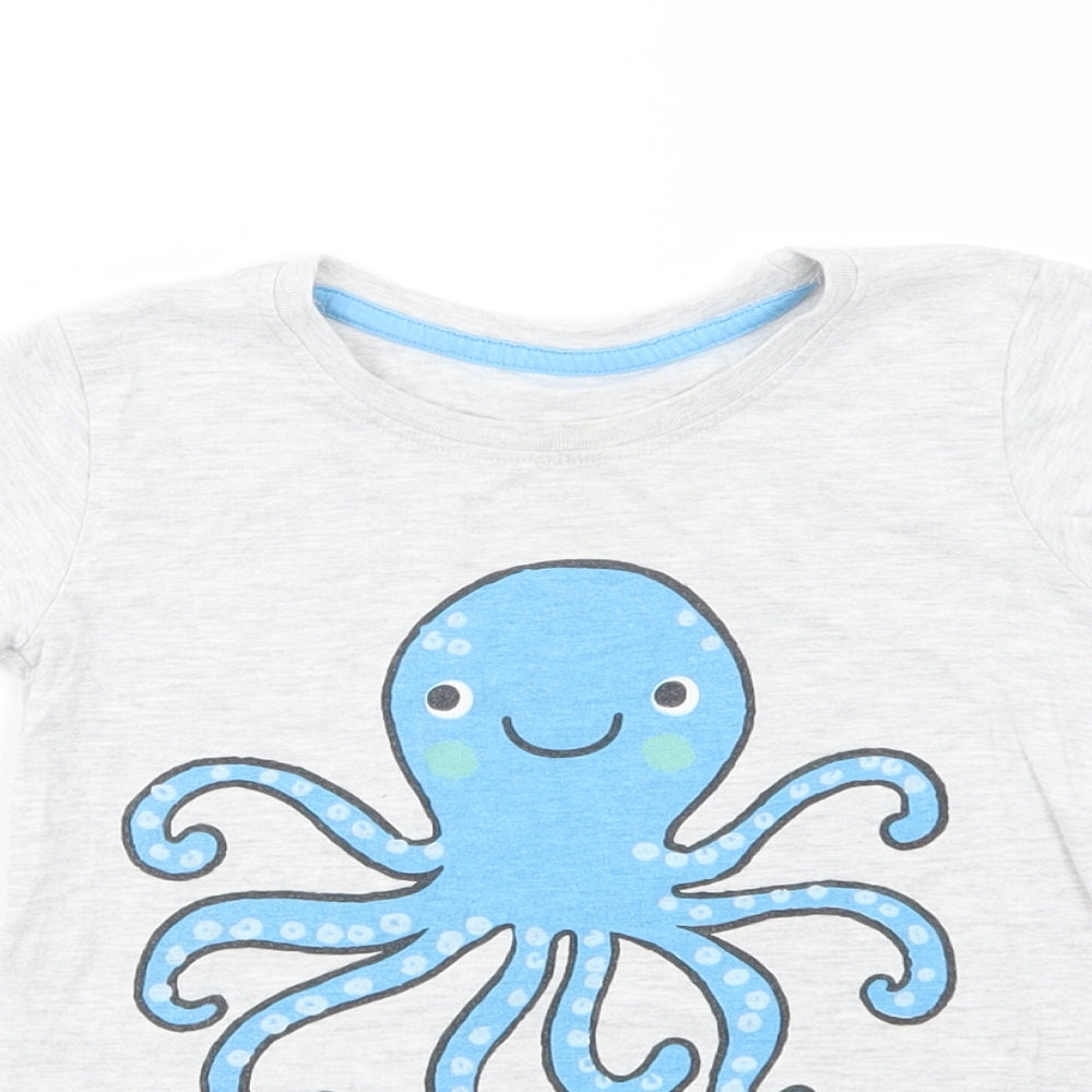 Dunnes Stores Boys Grey  Cotton Basic T-Shirt Size 2-3 Years Crew Neck Pullover - One Cool Dude