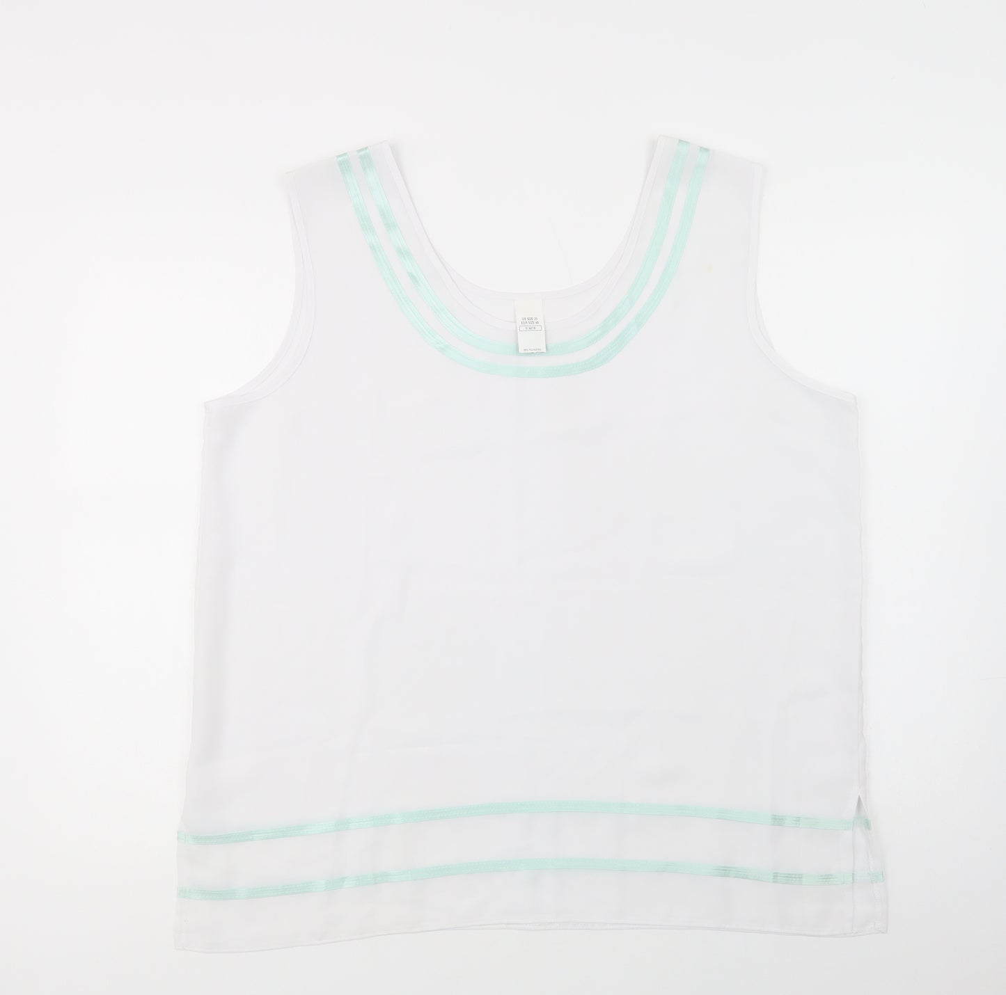 Preworn Womens White  Polyester Basic Blouse Size 20 Scoop Neck