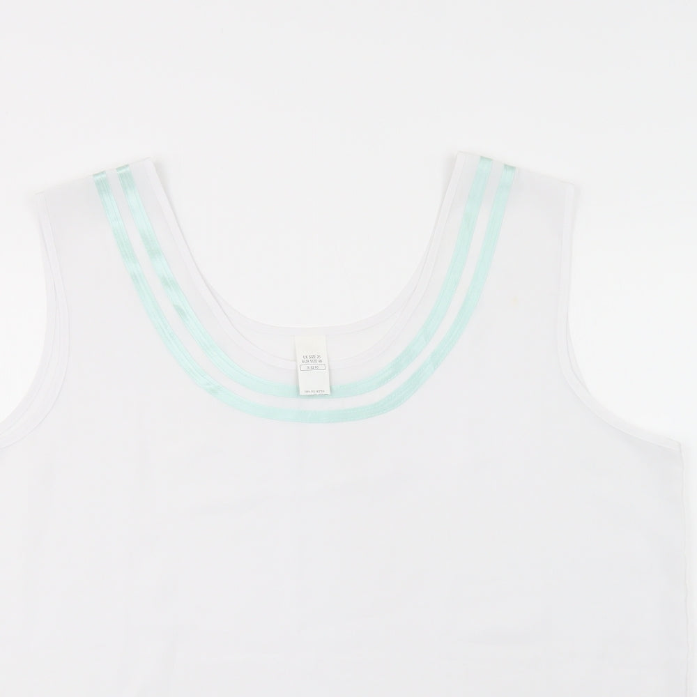 Preworn Womens White  Polyester Basic Blouse Size 20 Scoop Neck
