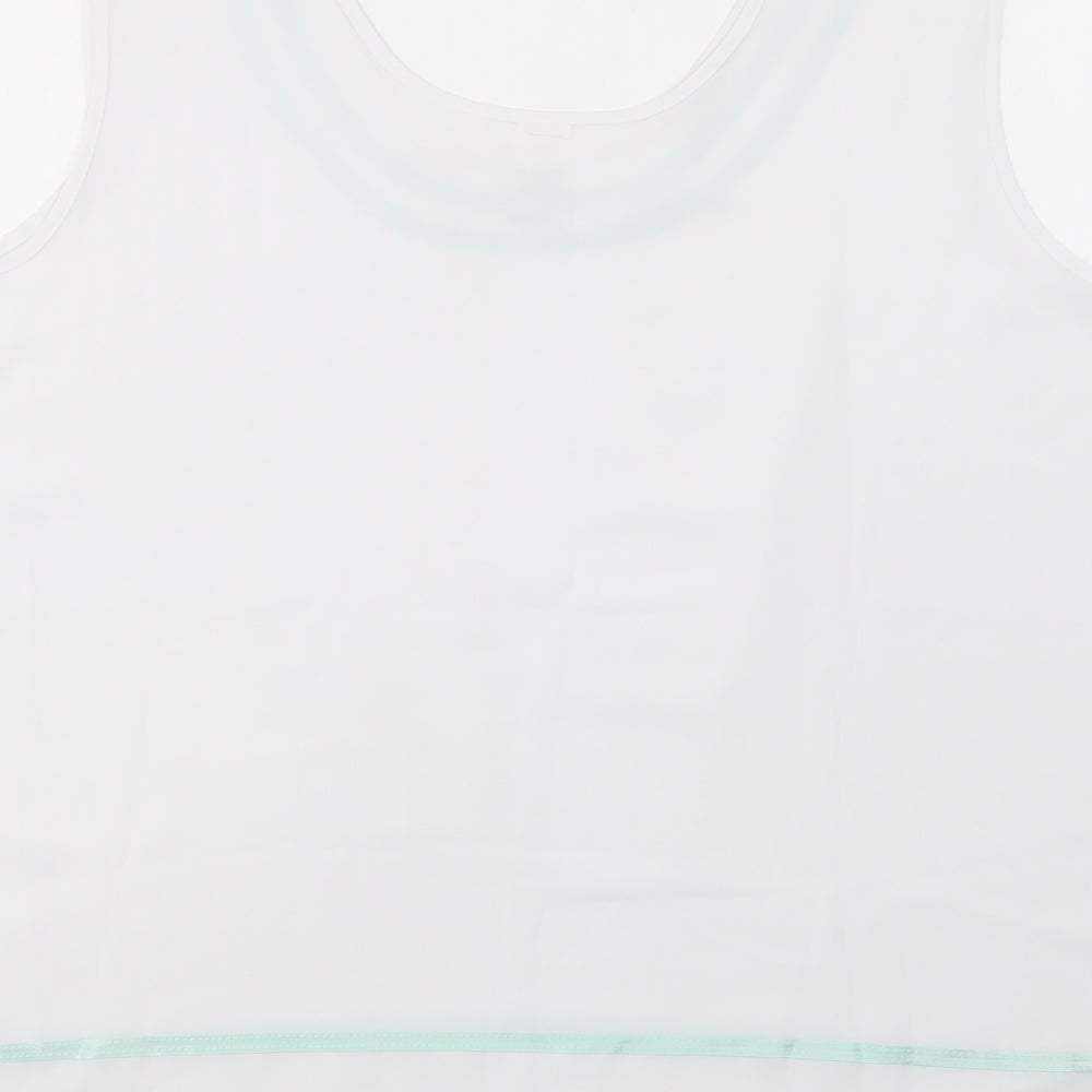 Preworn Womens White  Polyester Basic Blouse Size 20 Scoop Neck