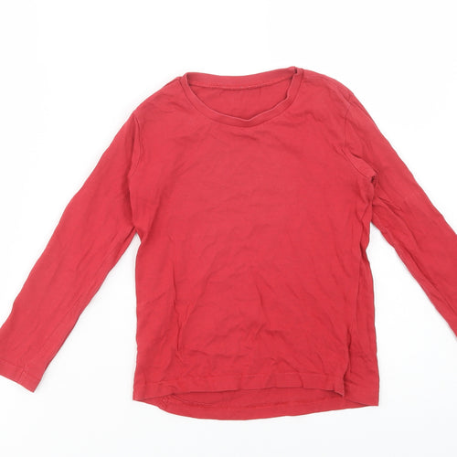 Dunnes Stores Girls Red  Cotton Basic Polo Size 5 Years Crew Neck Pullover