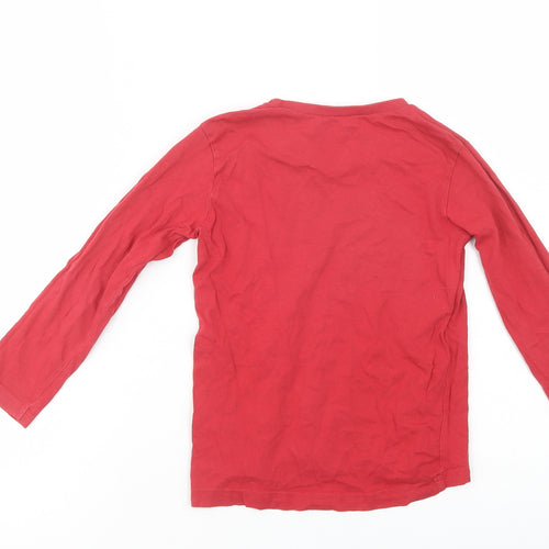 Dunnes Stores Girls Red  Cotton Basic Polo Size 5 Years Crew Neck Pullover