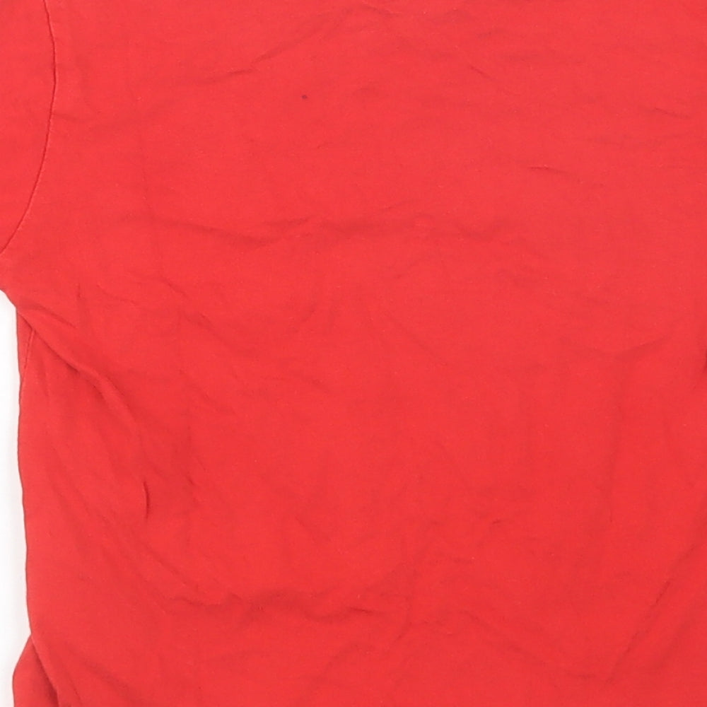 Primark Girls Red  Cotton Basic T-Shirt Size 3-4 Years Crew Neck Pullover - Cool Dino