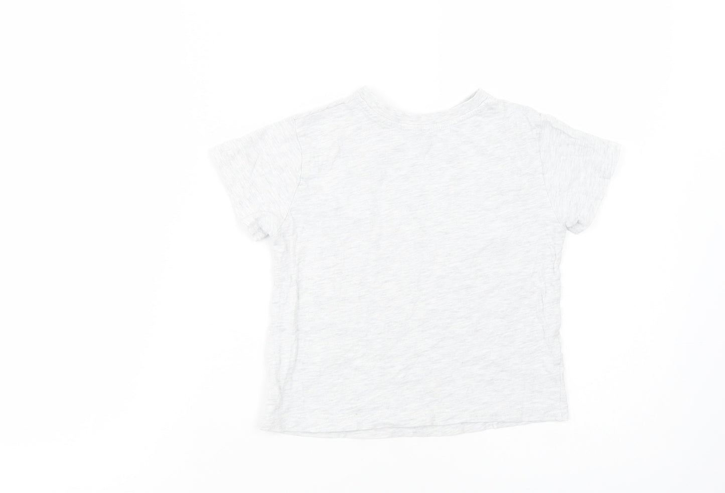 Primark Girls Grey  Cotton Basic T-Shirt Size 3-4 Years Crew Neck Pullover - California