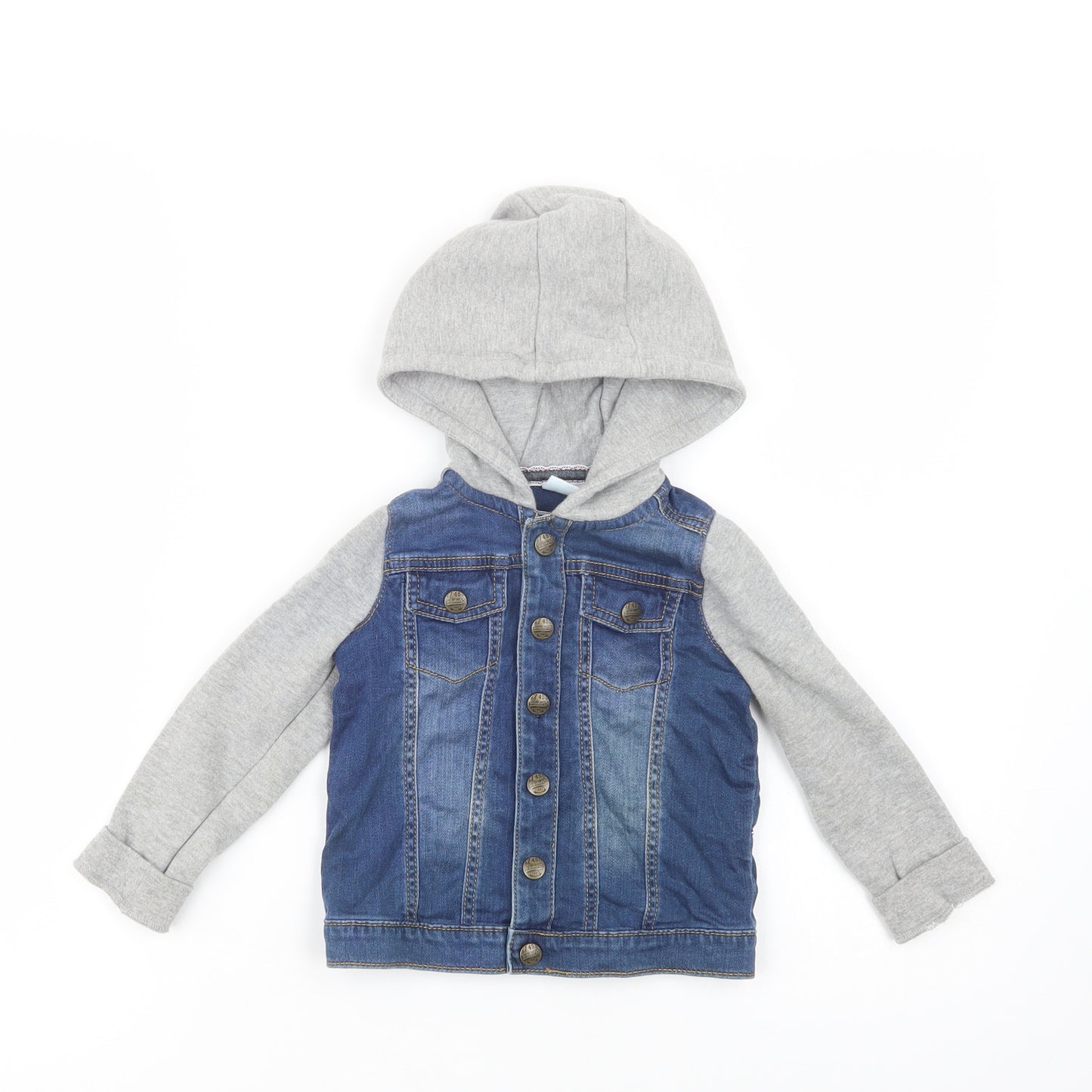 F&F Baby Blue Colourblock  Basic Jacket Jacket Size 18-24 Months   Snap