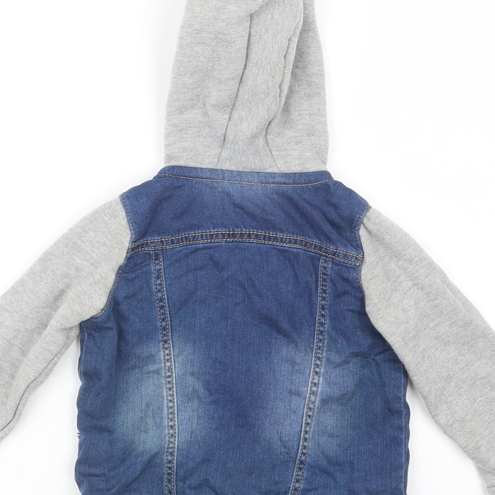 F&F Baby Blue Colourblock  Basic Jacket Jacket Size 18-24 Months   Snap