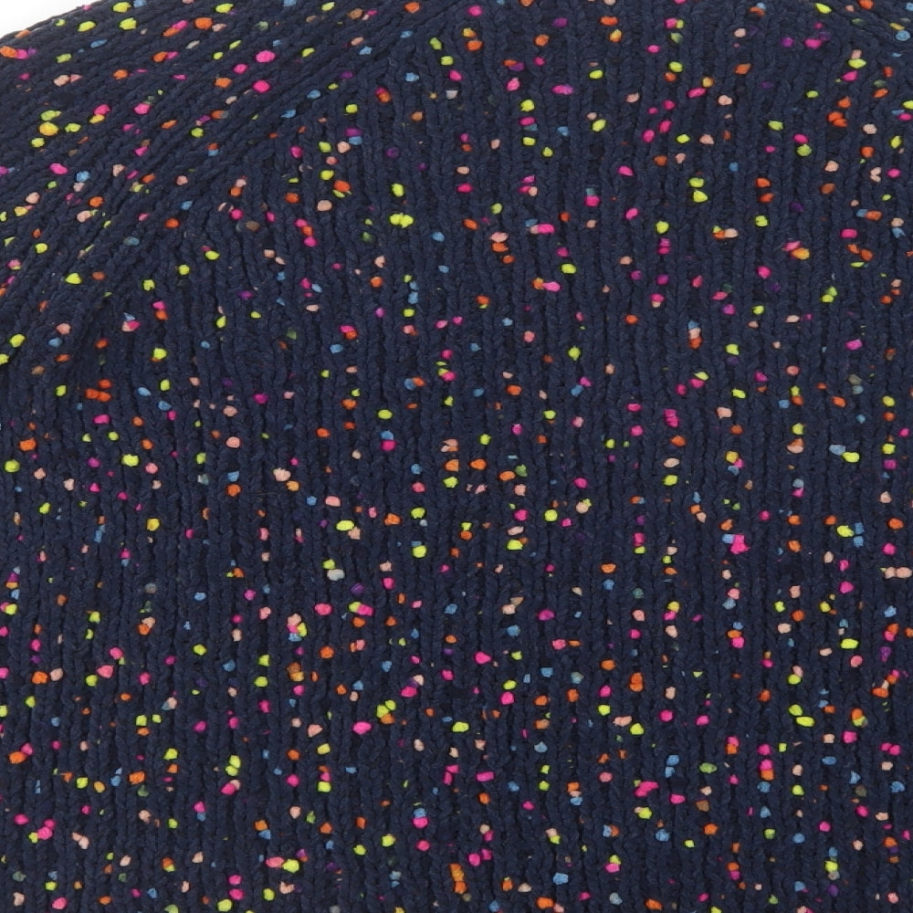 Marks and Spencer Womens Blue Crew Neck Polka Dot Polyester Pullover Jumper Size M