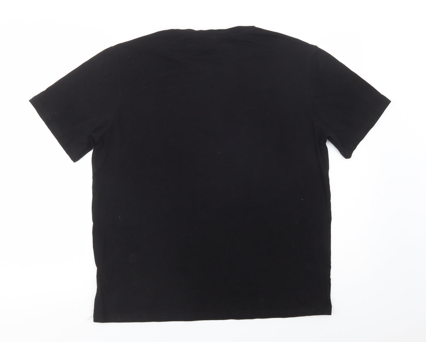 SheIn Womens Black  Cotton Basic T-Shirt Size M Crew Neck - Rose