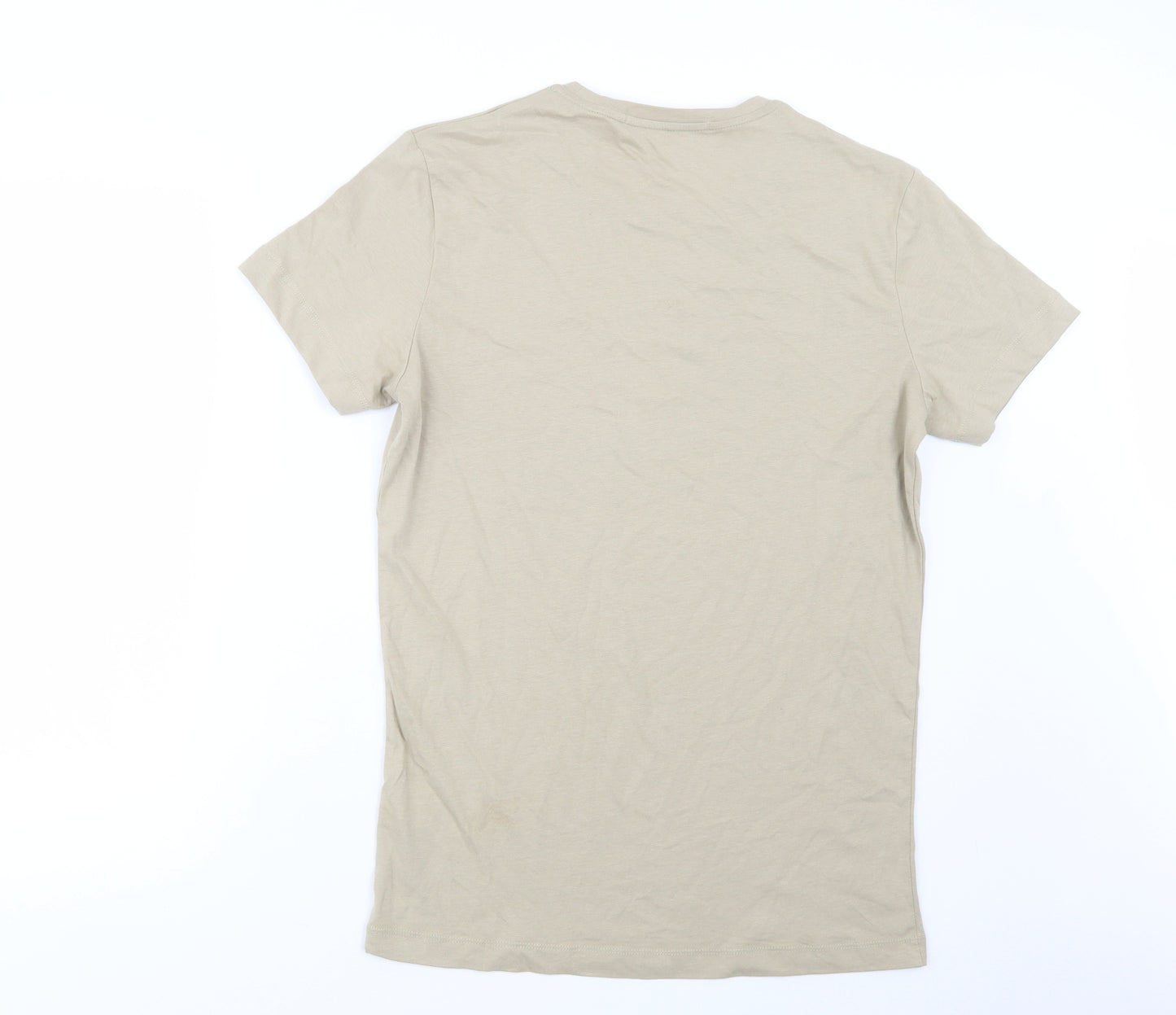 Calvin Klein Jeans Mens Beige  Cotton  T-Shirt Size M Crew Neck