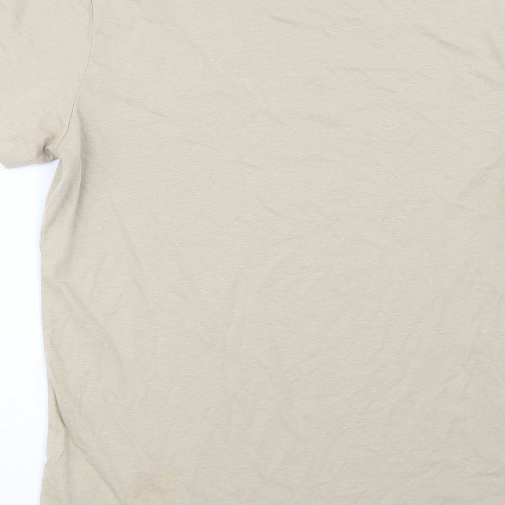 Calvin Klein Jeans Mens Beige  Cotton  T-Shirt Size M Crew Neck