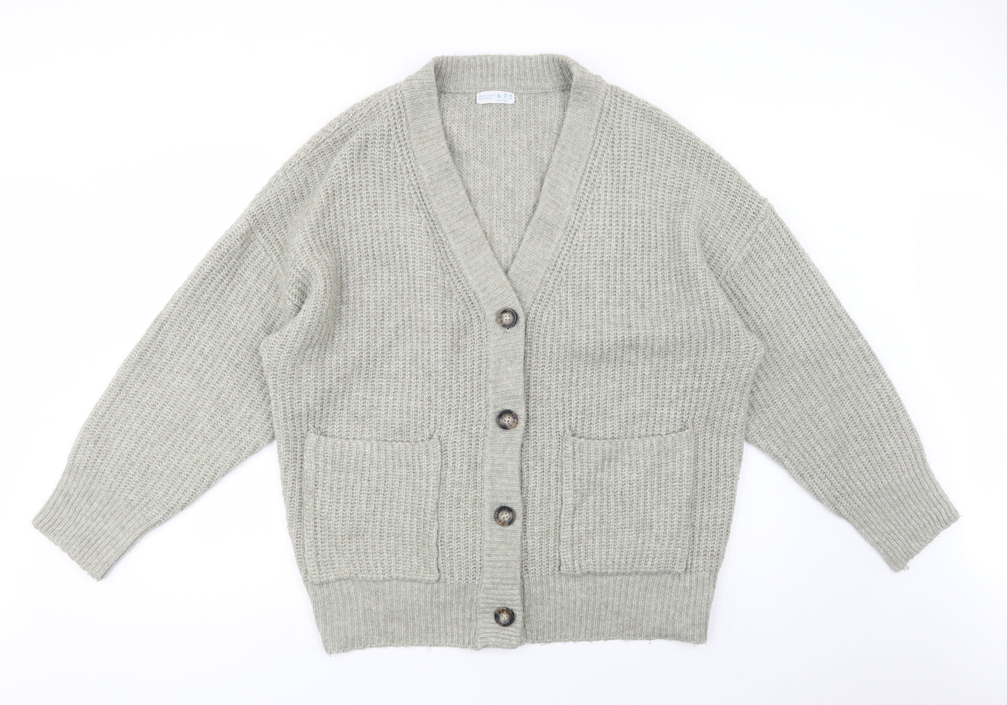 Primark Womens Green V-Neck  Polyester Cardigan Jumper Size XL