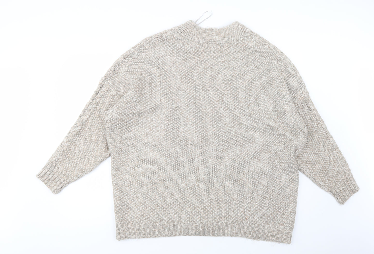 Primark Womens Beige V-Neck  Acrylic Cardigan Jumper Size XL