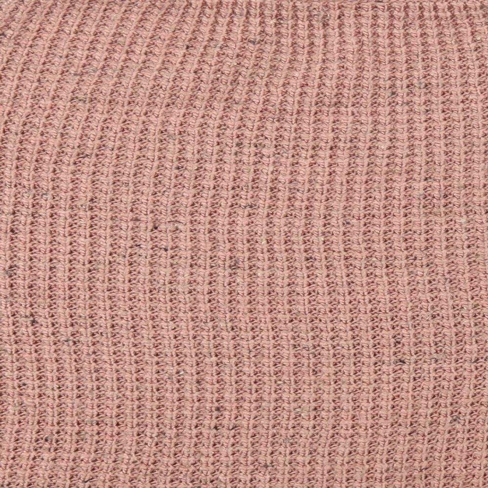 Topshop Womens Pink Crew Neck  Acrylic Henley Jumper Size 14