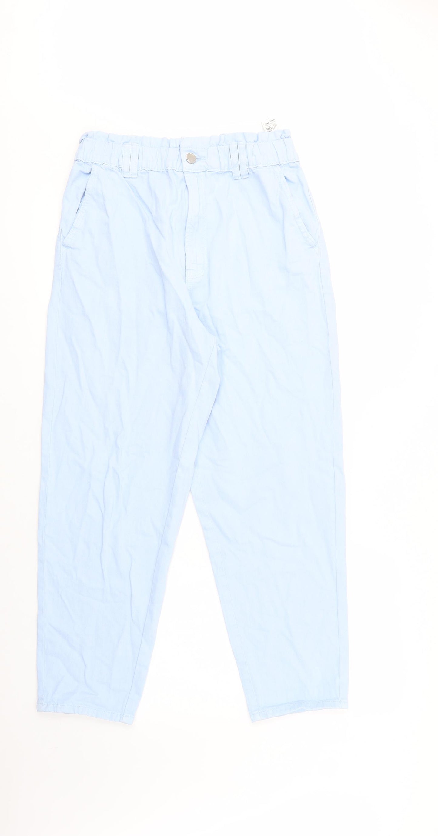 Stradivarius Womens Blue  Cotton Trousers  Size L L27 in Regular Button